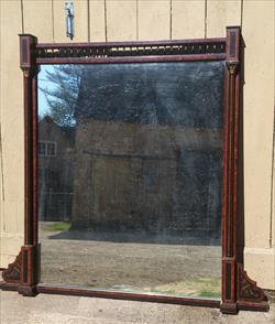 19th century ebonised and amboyna wood over mantle mirror.jpg